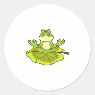 Frog at Meditate Classic Round Sticker