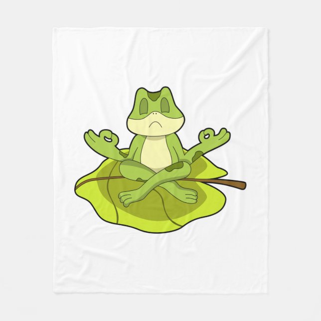 Frog at Meditate Fleece Blanket (Front)