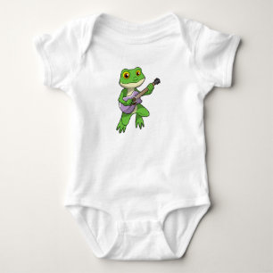 Frog at Music with Guitar Baby Bodysuit