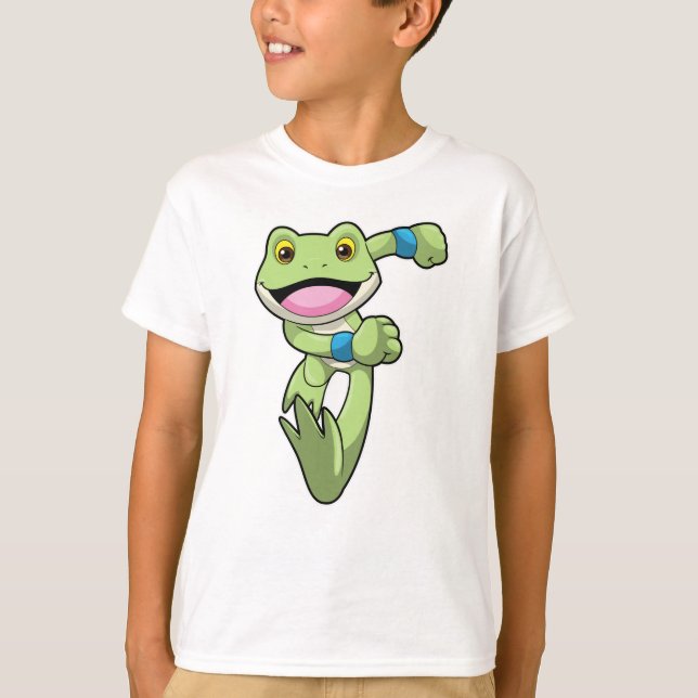 Frog at Running with Sweatband T-Shirt (Front)