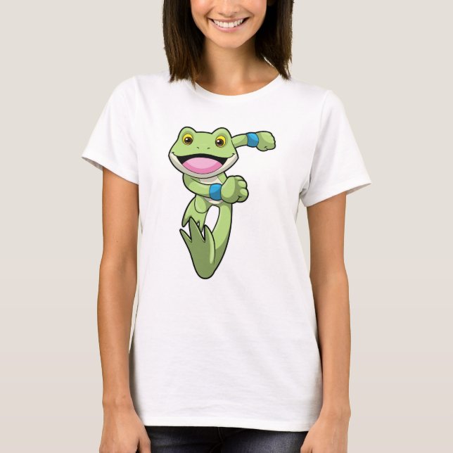 Frog at Running with Sweatband T-Shirt (Front)