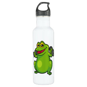 Frog at shoulder training with Dumbbells 710 Ml Water Bottle