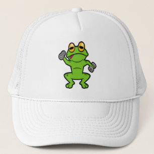 Frog at shoulder training with Dumbbells Trucker Hat