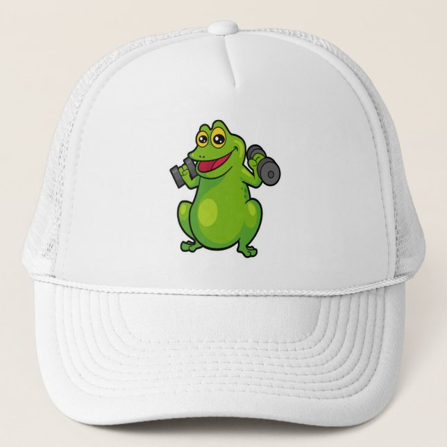 Frog at shoulder training with Dumbbells Trucker Hat (Front)