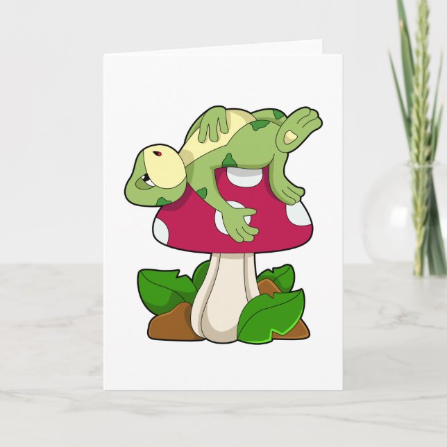 Frog at Sleeping with Mushroom Card (Front)