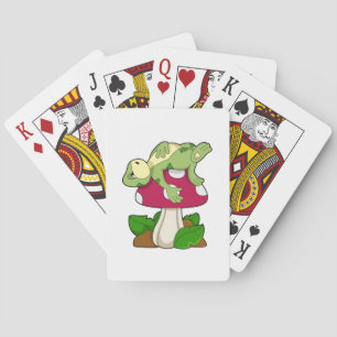 Frog at Sleeping with Mushroom Playing Cards
