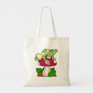 Frog at Sleeping with Mushroom Tote Bag