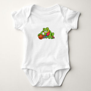 Frog at Sports with Basketball Baby Bodysuit