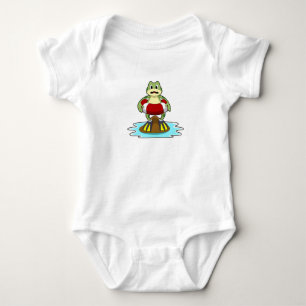 Frog at Swimming with Swim ring Baby Bodysuit