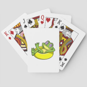 Frog at Swimming with Swim ring Playing Cards