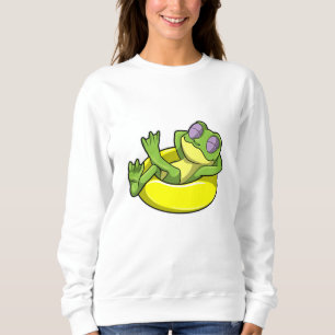 Frog at Swimming with Swim ring Sweatshirt