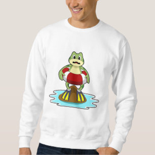 Frog at Swimming with Swim ring Sweatshirt