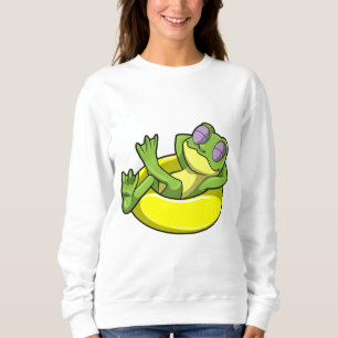Frog at Swimming with Swim ring Sweatshirt