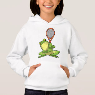Frog at Tennis with Tennis racket