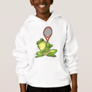 Frog at Tennis with Tennis racket