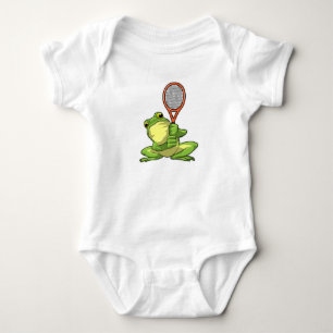 Frog at Tennis with Tennis racket Baby Bodysuit