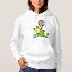 Frog at Tennis with Tennis racket Hoodie
