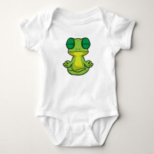 Frog at Yoga in Cross-legged Baby Bodysuit