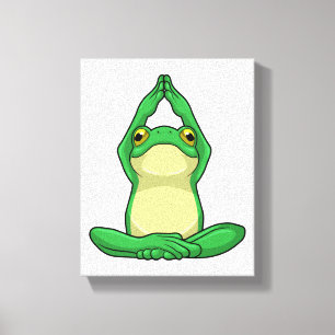 Frog at Yoga in Cross legged Canvas Print
