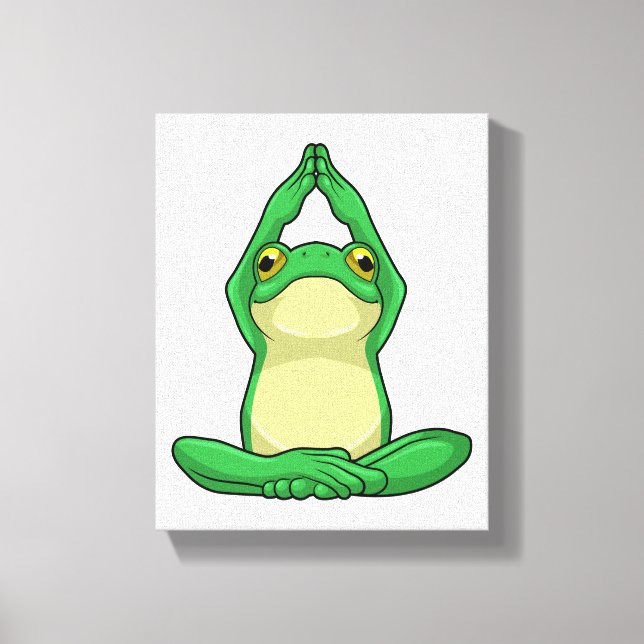 Frog at Yoga in Cross legged Canvas Print (Front)