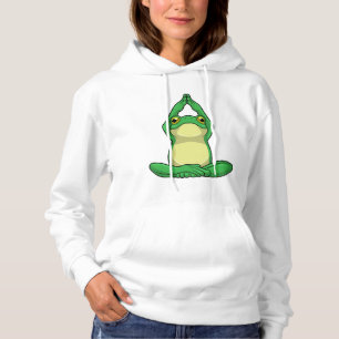 Frog at Yoga in Cross legged Hoodie