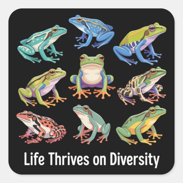 Frog Autism Neurodiversity is Necessary SPED  Square Sticker (Front)