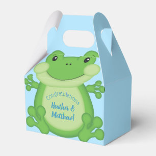 Frog Baby Shower Blue Favor Box