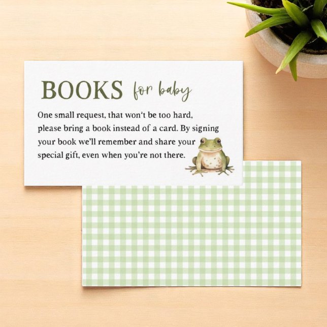 Frog Baby Shower Bring a Book Request  Enclosure Card (Creator Uploaded)
