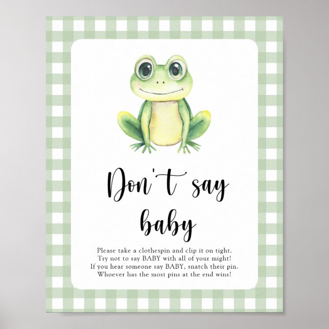 Frog Baby Shower Don't say baby Poster (Front)