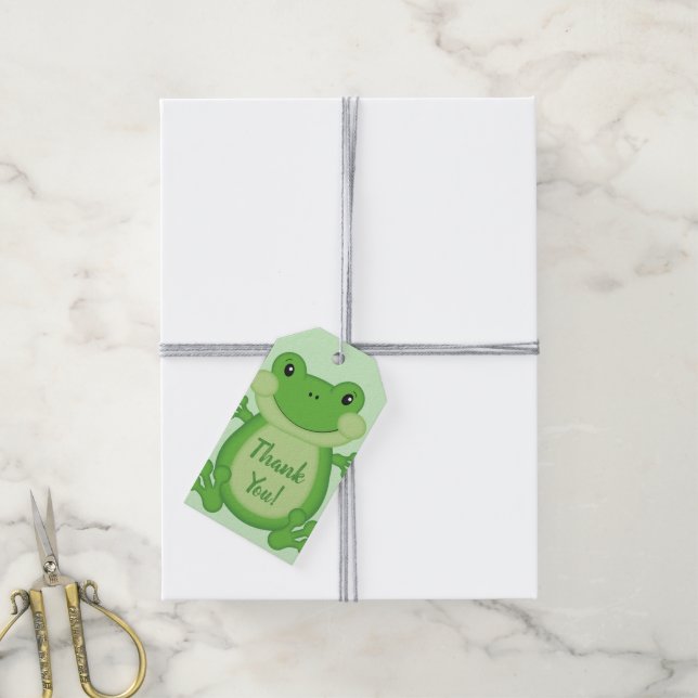 Frog Baby Shower Green Gift Tags (With Twine)