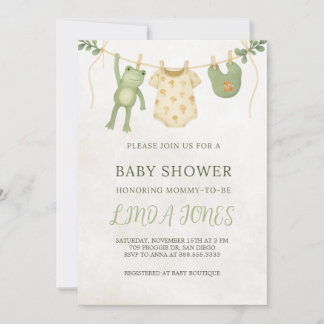 Frog Baby Shower Invitation