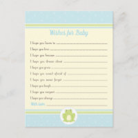 Frog Baby Shower Well Wishes Blue and Yellow