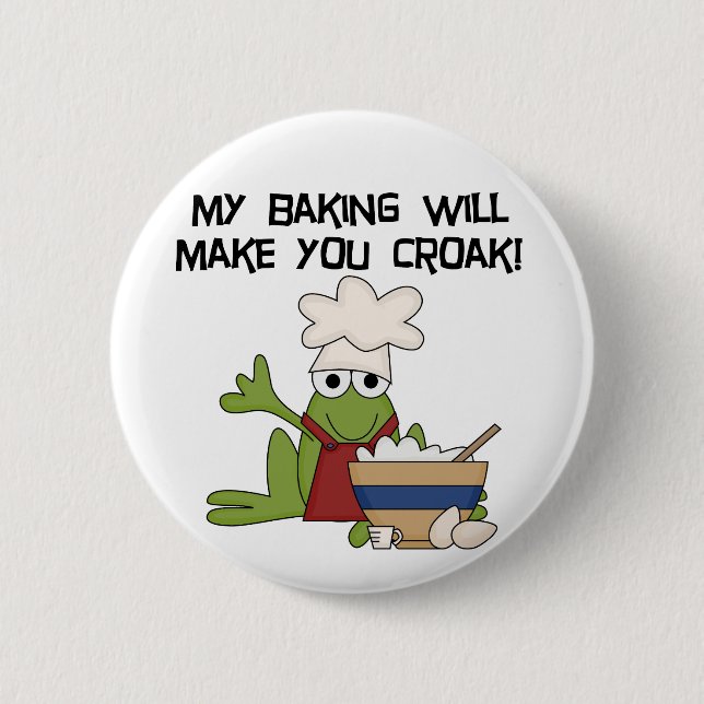 Frog Baker Tshirts and Gifts 2 Inch Round Button (Front)