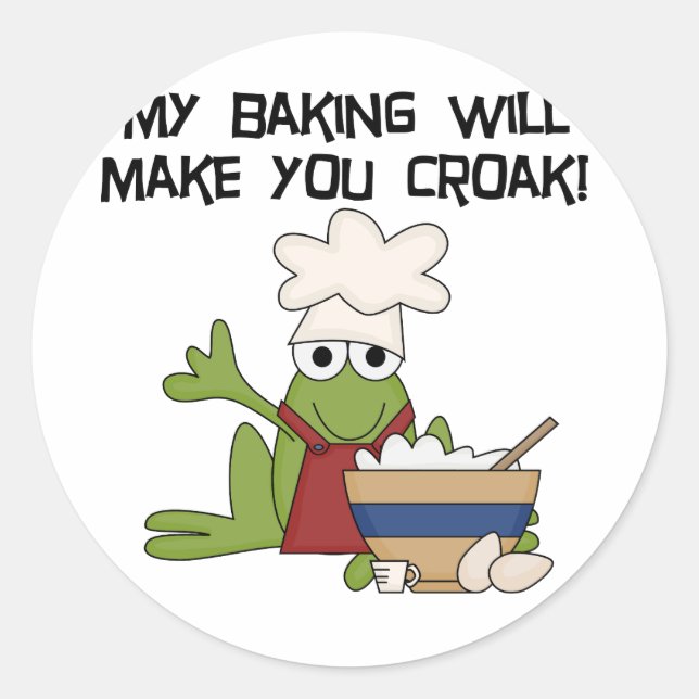 Frog Baker Tshirts and Gifts Classic Round Sticker (Front)
