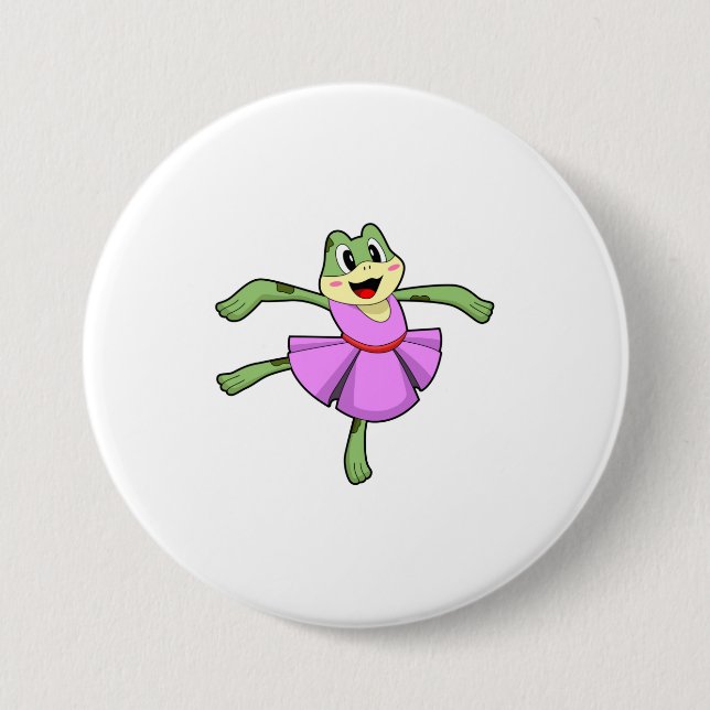 Frog Ballet Dance 3 Inch Round Button (Front)
