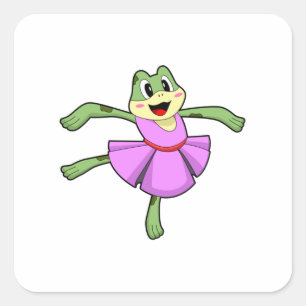 Frog Ballet Dance Square Sticker