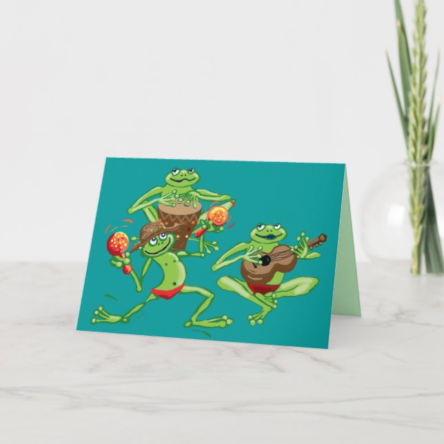 Frog band birthday card or invitation (Front)