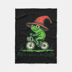 Frog Bicycle Wizard Hat Off to Cause Kerfuffle Men Fleece Blanket