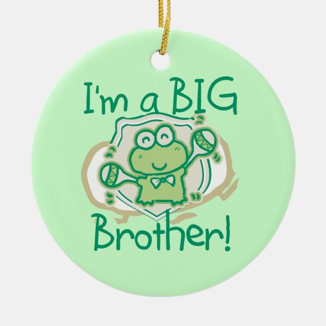 Frog Big Brother Ceramic Ornament (Front)