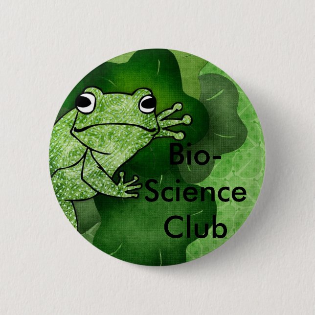 frog, Bio-Science Club 2 Inch Round Button (Front)