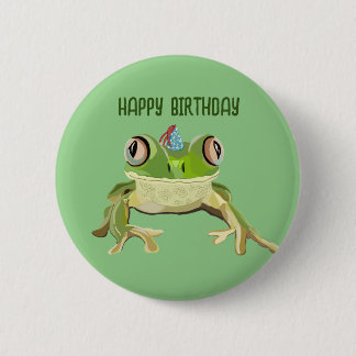Frog Birthday Badge 2 Inch Round Button