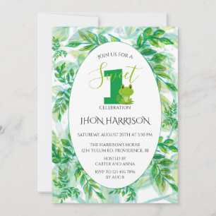 Frog birthday party Froggy theme invitation