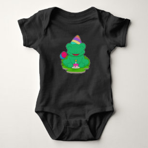 Frog Birthday Party hat Baby Bodysuit