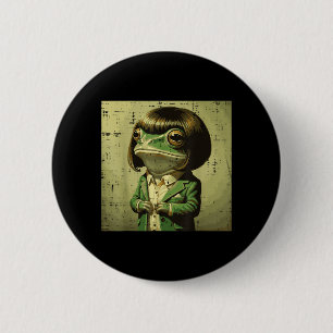 Frog Bob Haircut Bangs Wig Funny Meme Animal Men 2 Inch Round Button