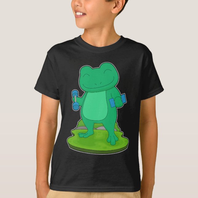 Frog Bodybuilder Dumbbell Bodybuilding T-Shirt (Front)