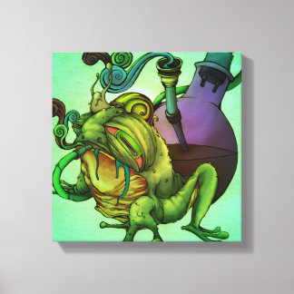 Frog & Bong (Green) Canvas Print