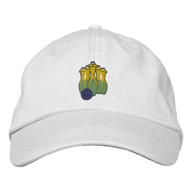 Frog Bowling Pins Embroidered Cap (Front)