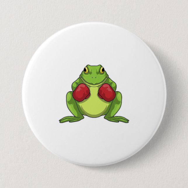 Frog Boxer Boxing gloves 3 Inch Round Button (Front)