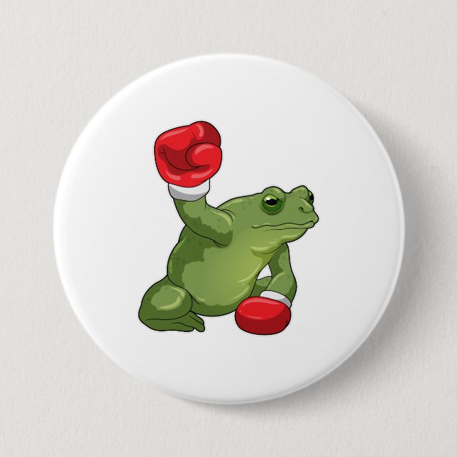 Frog Boxer Boxing gloves 3 Inch Round Button (Front)