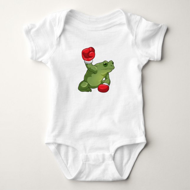 Frog Boxer Boxing gloves Baby Bodysuit (Front)